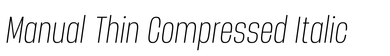 Manual Thin Compressed Italic